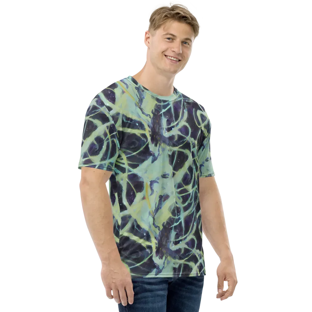 Lunar Cellscape on Men's Crew Neck T-Shirt — Right