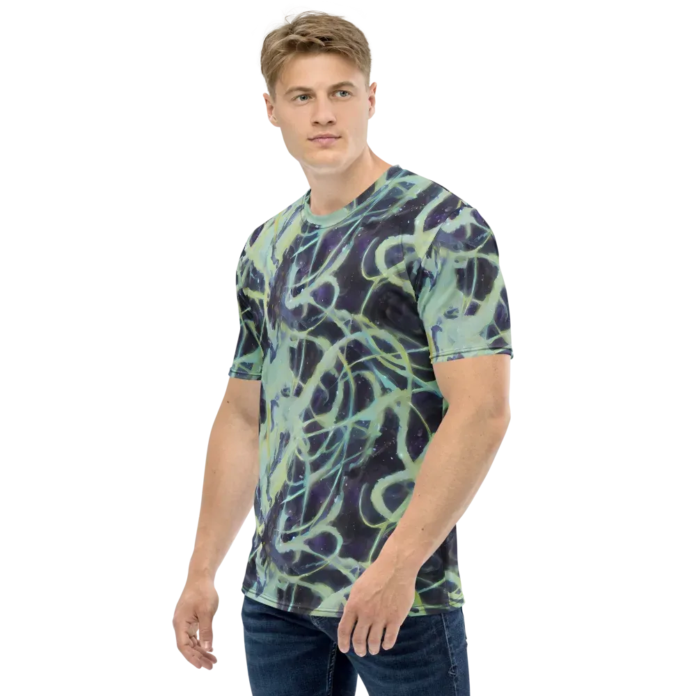 Lunar Cellscape on Men's Crew Neck T-Shirt — Left