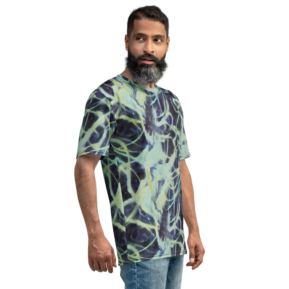 Lunar Cellscape on Men's Crew Neck T-Shirt — Right