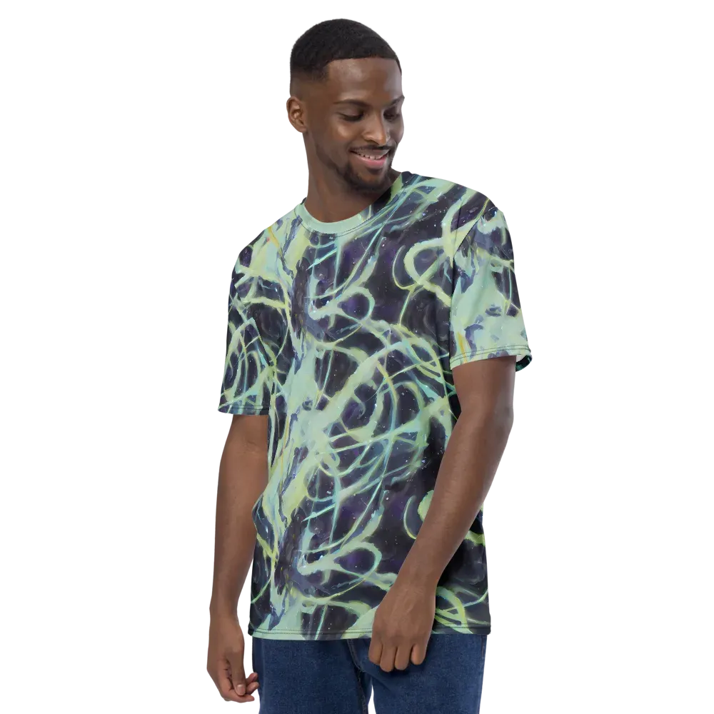 Lunar Cellscape on Men's Crew Neck T-Shirt — Left