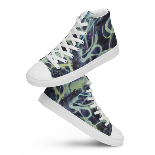 Lunar Cellscape on a Men's High Top Canvas Shoes