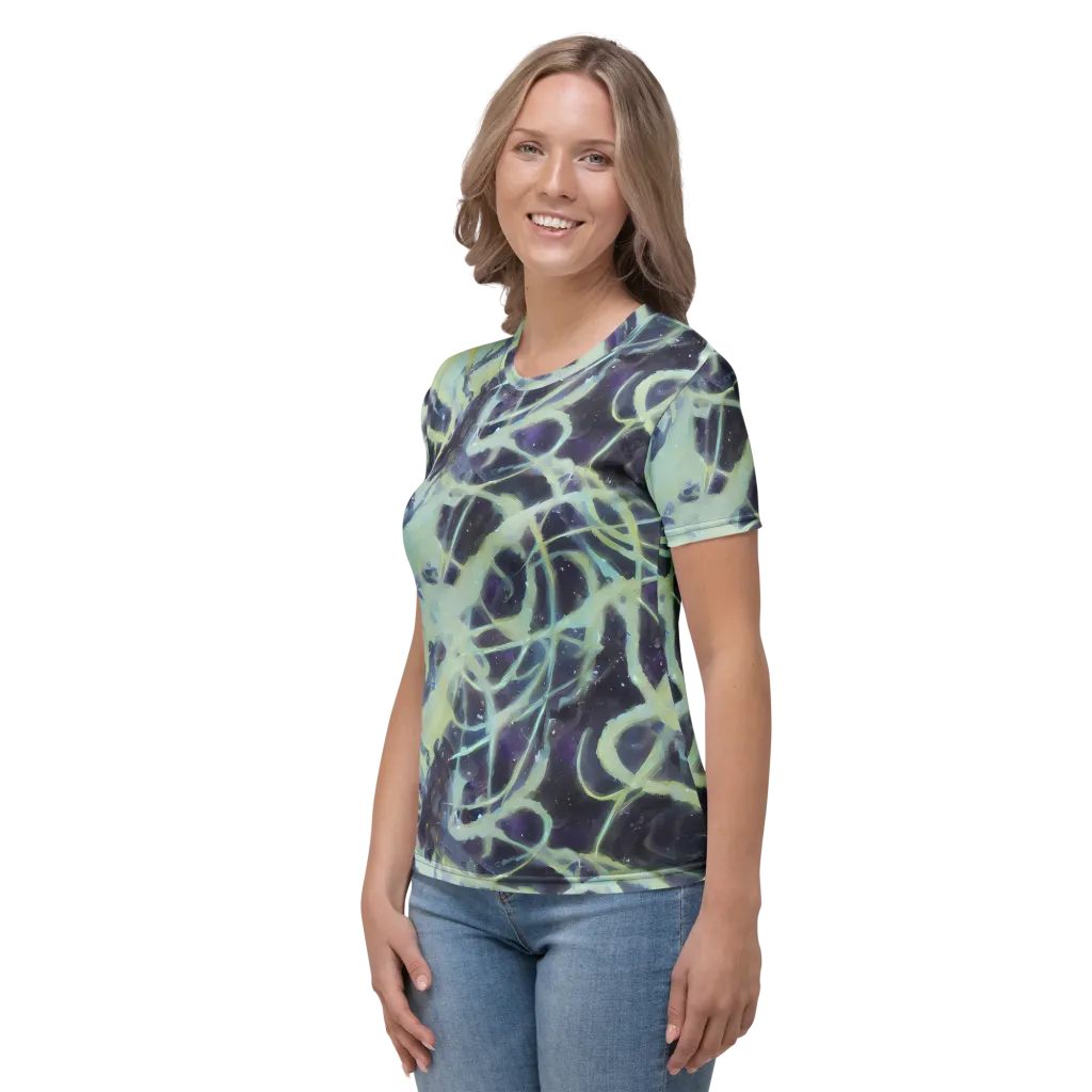 Lunar Cellscape on Women's Crew Neck T-Shirt — Left