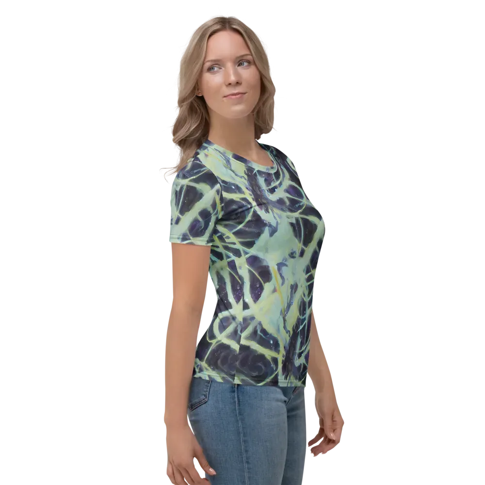 Lunar Cellscape on Women's Crew Neck T-Shirt — Right