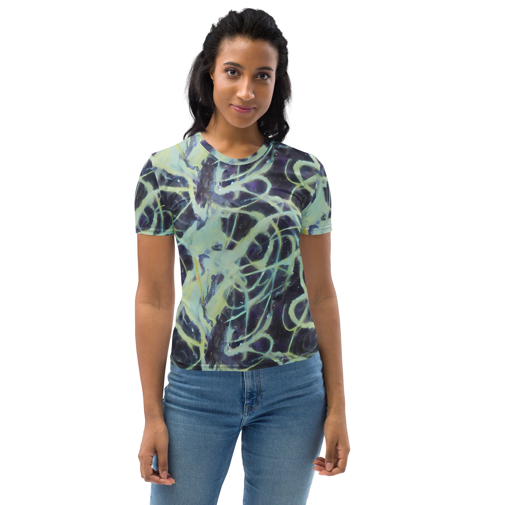 Lunar Cellscape on Women's Crew Neck T-Shirt — Front