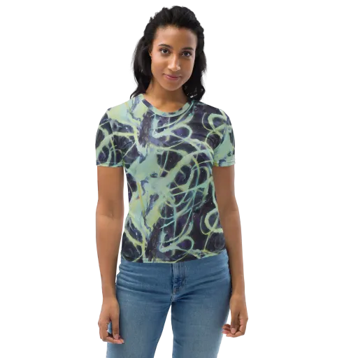 Lunar Cellscape on a Women's Crew Neck T-Shirt