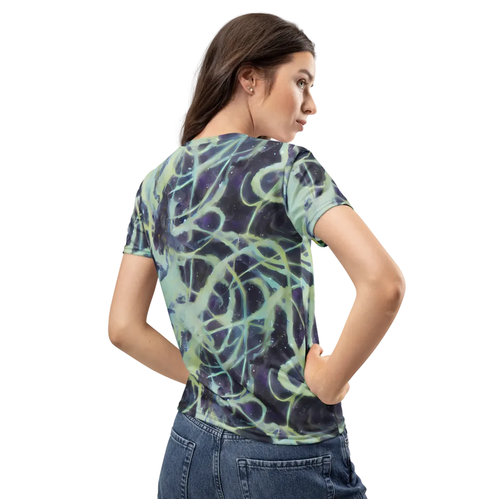 Lunar Cellscape on Women's Crew Neck T-Shirt — Back