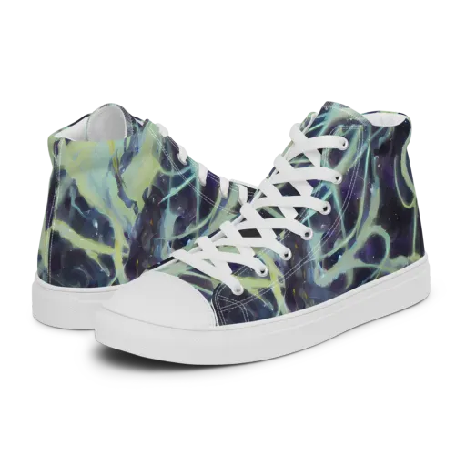 Lunar Cellscape on a Women's High Top Canvas Shoes