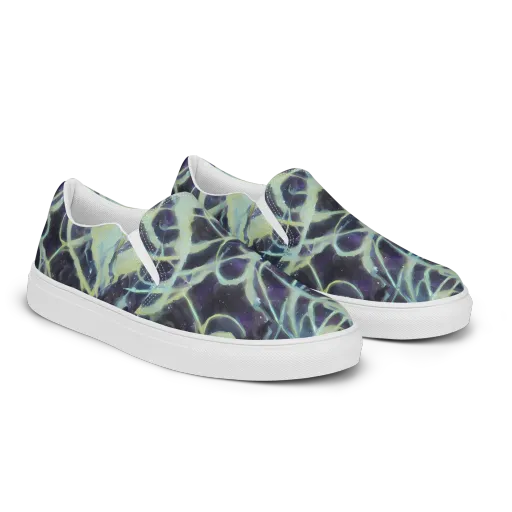 Lunar Cellscape on a Men's Slip-On Canvas Shoes