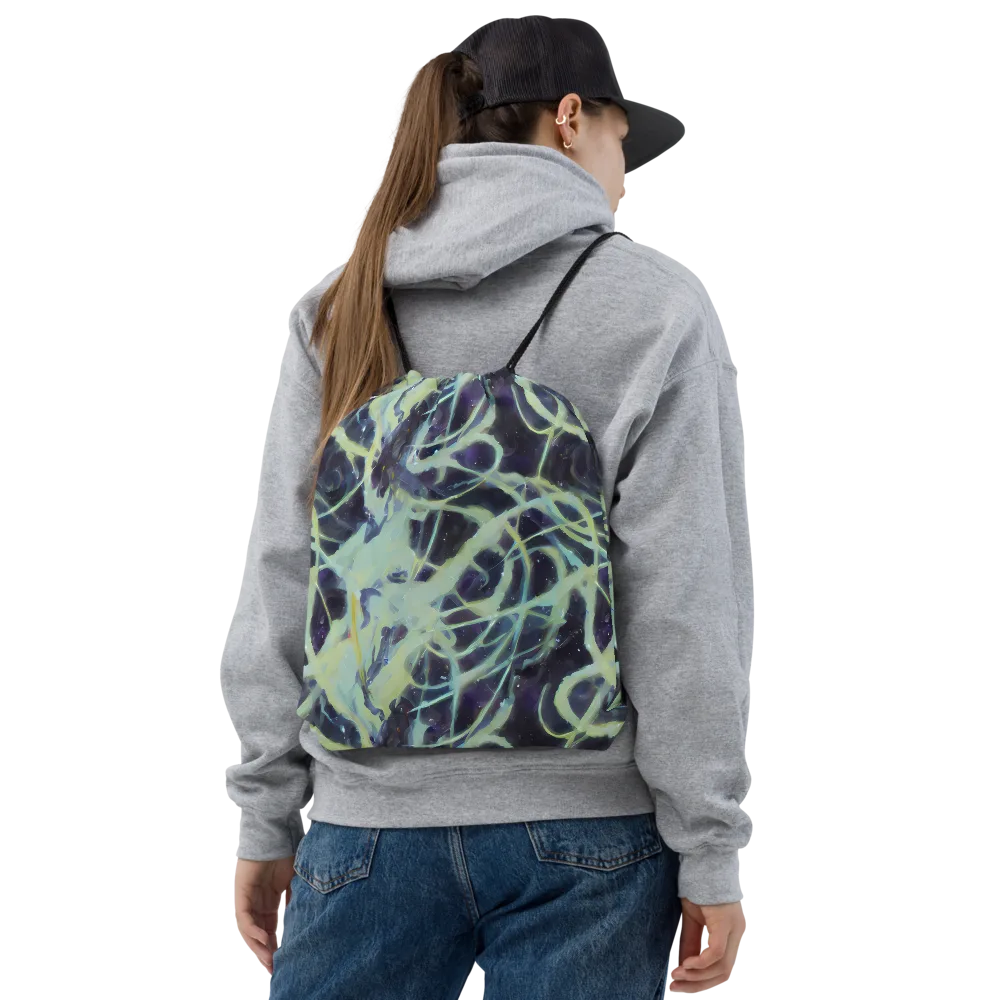 Lunar Cellscape on Drawstring Bag — Front