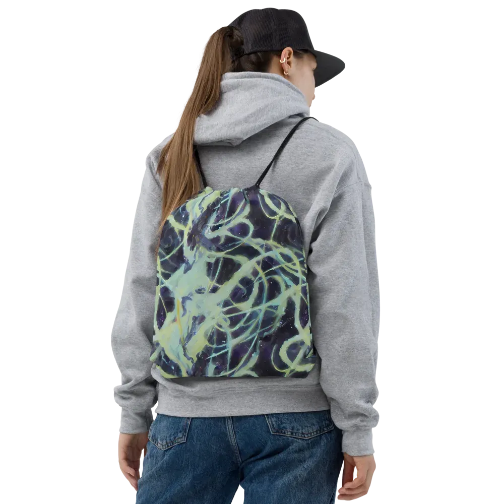 Lunar Cellscape on Drawstring Bag — Front