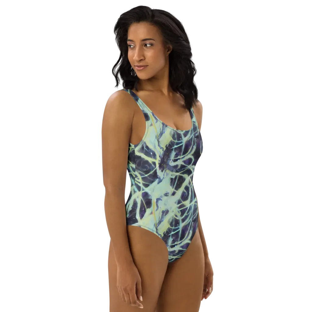 Lunar Cellscape on One-Piece Swimsuit — Right