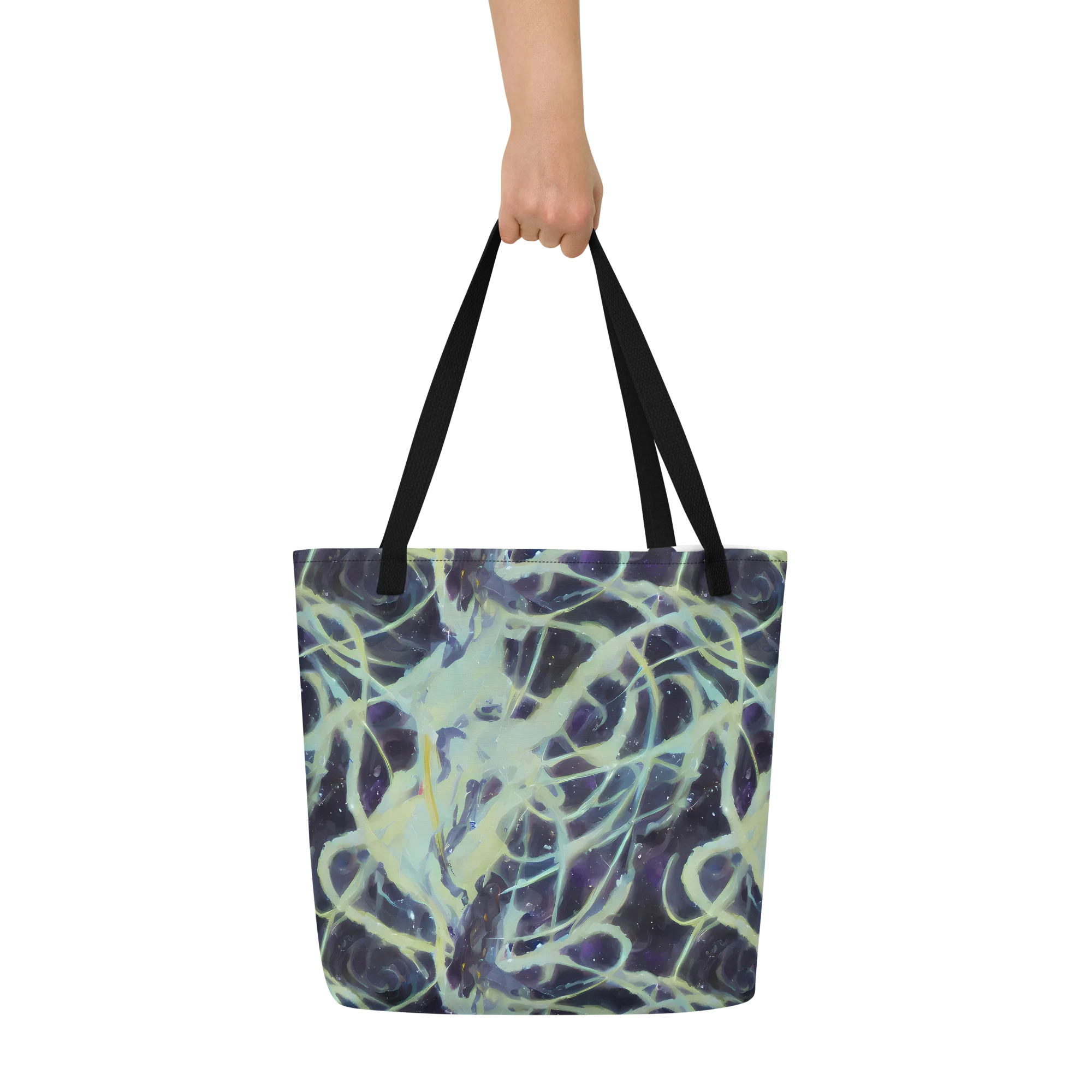 Lunar Cellscape on Large Tote Bag W/ Pocket — Front