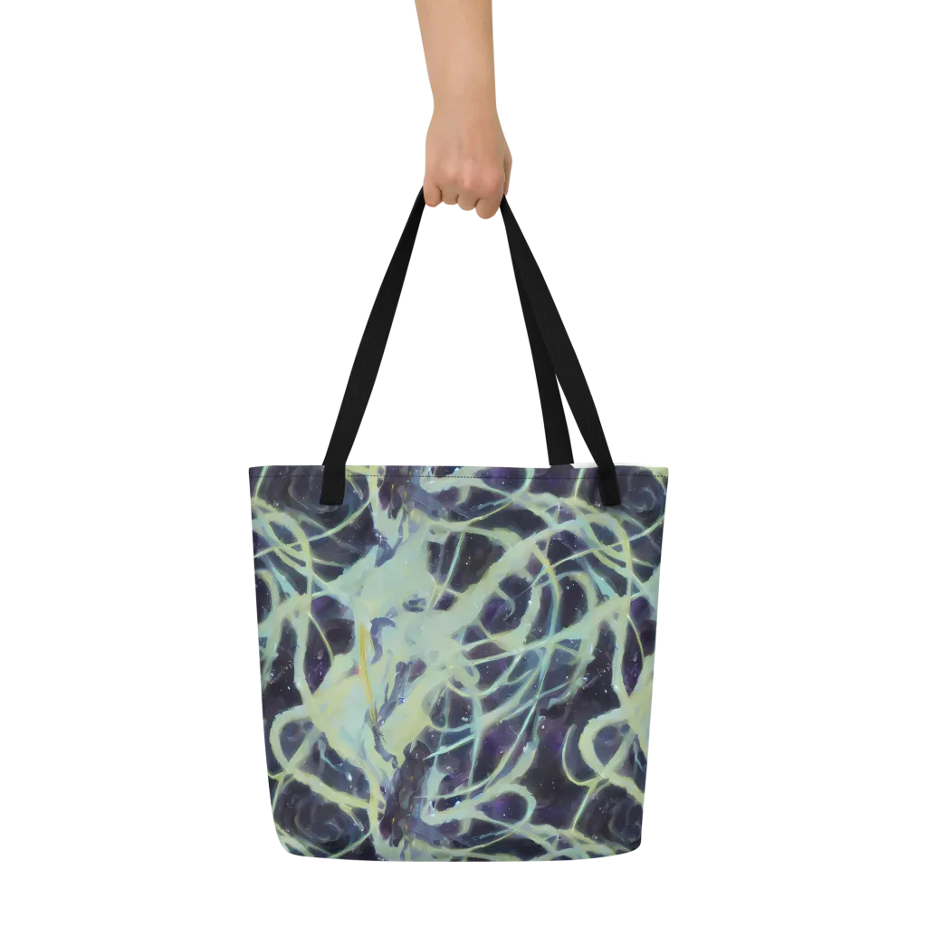 Lunar Cellscape on Large Tote Bag W/ Pocket — Front