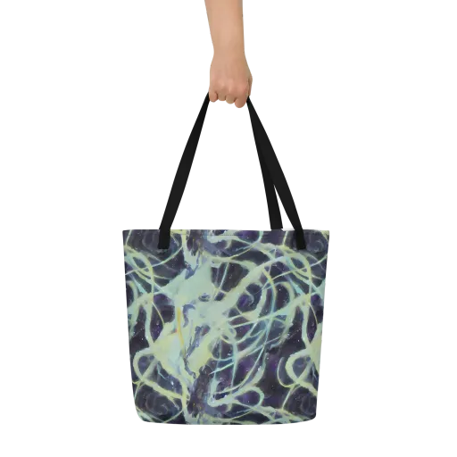Lunar Cellscape on a Large Tote Bag W/ Pocket