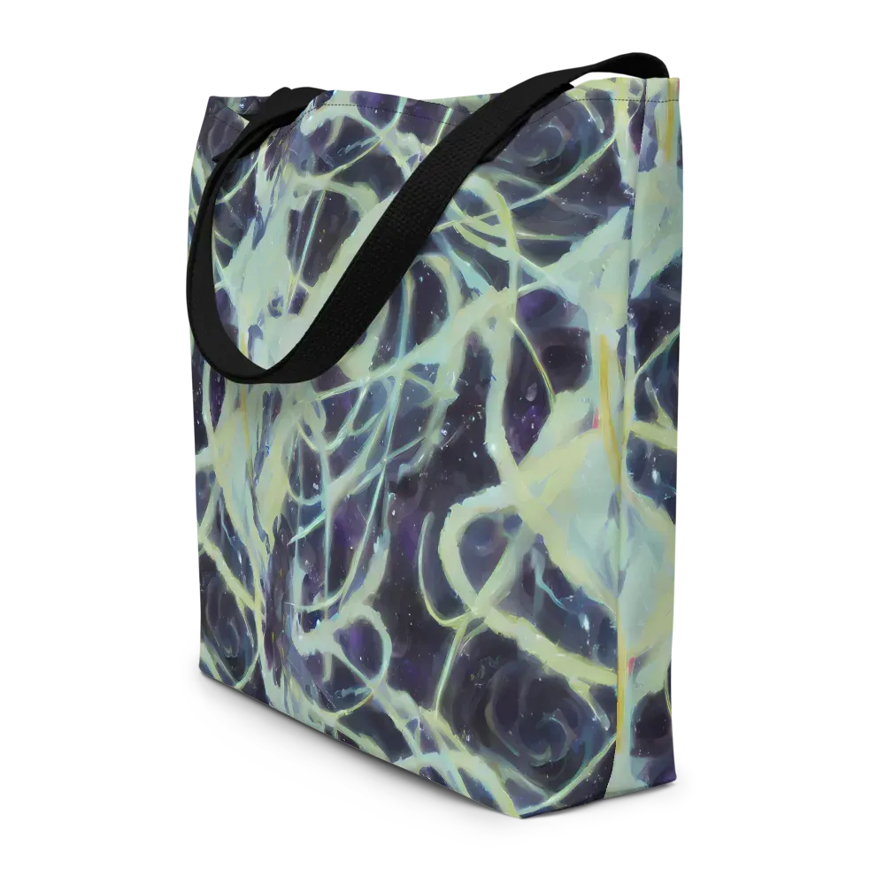 Lunar Cellscape on Large Tote Bag W/ Pocket — Front