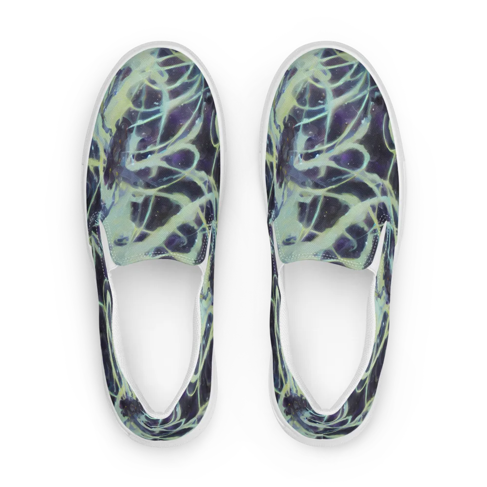 Lunar Cellscape on Women's Slip-On Canvas Shoes — Front