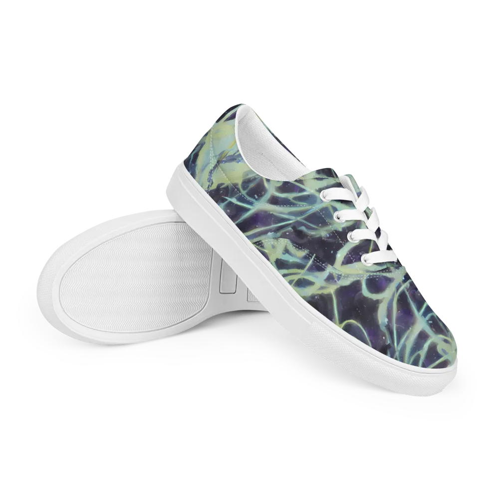 Lunar Cellscape on Men's Lace-Up Canvas Shoes — Right Front