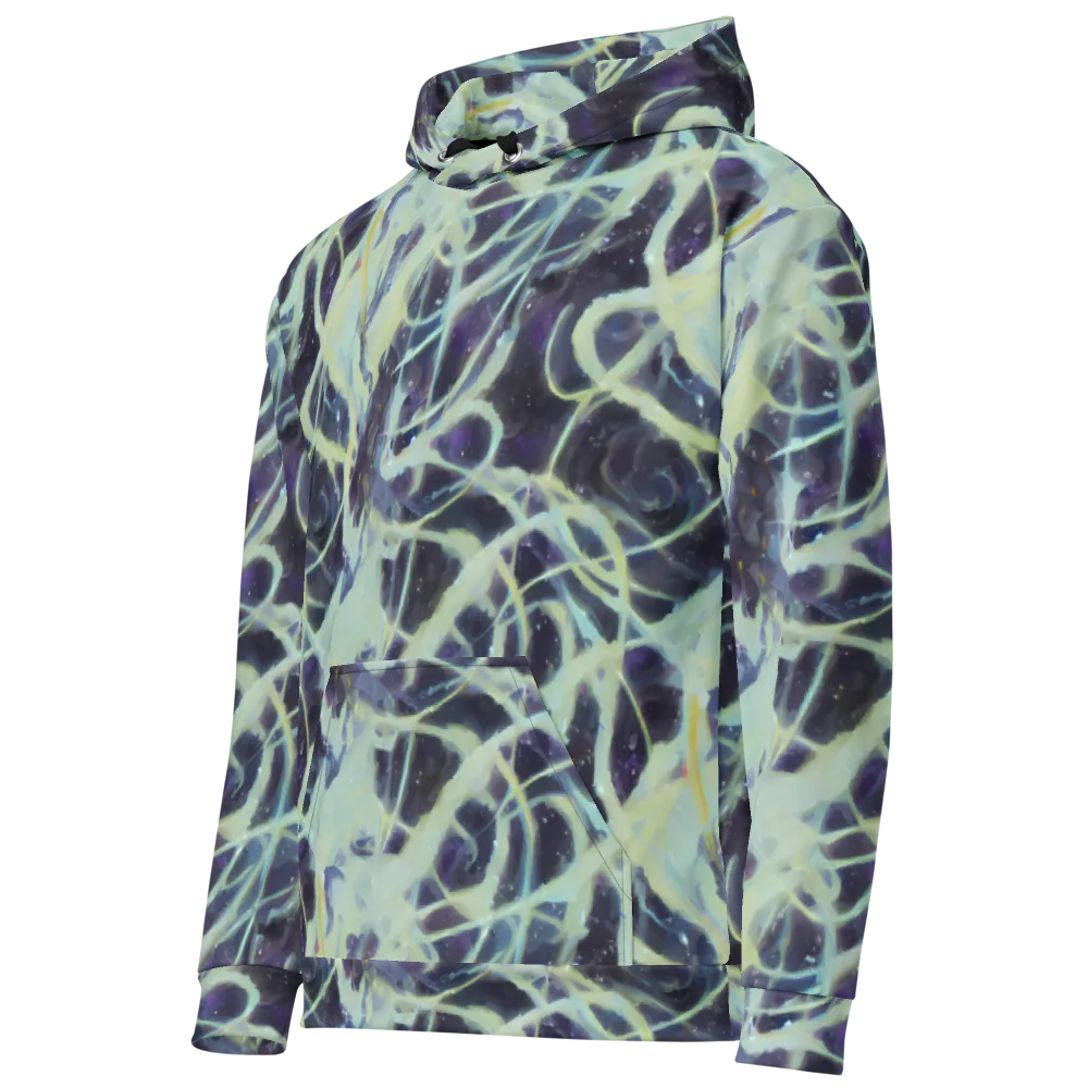 Lunar Cellscape on Cotton Hoodie — Left Front