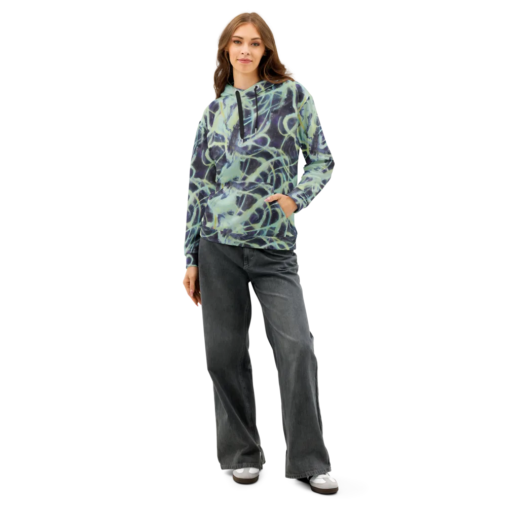 Lunar Cellscape on Cotton Hoodie — Front