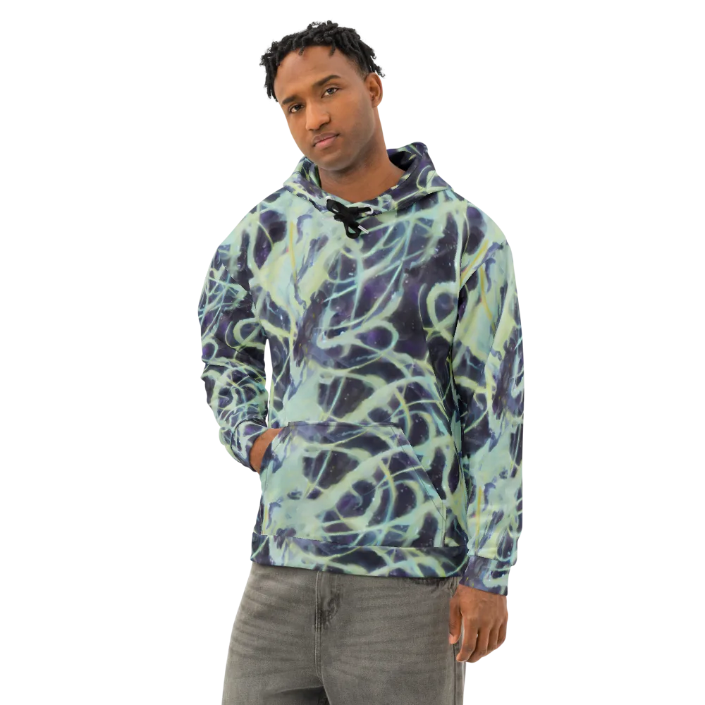 Lunar Cellscape on Cotton Hoodie — Left Front