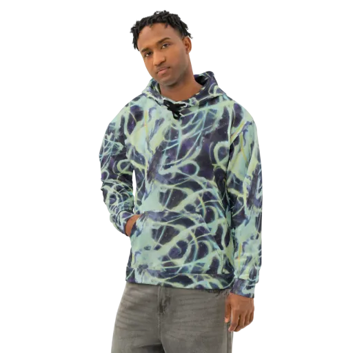 Lunar Cellscape on a Cotton Hoodie