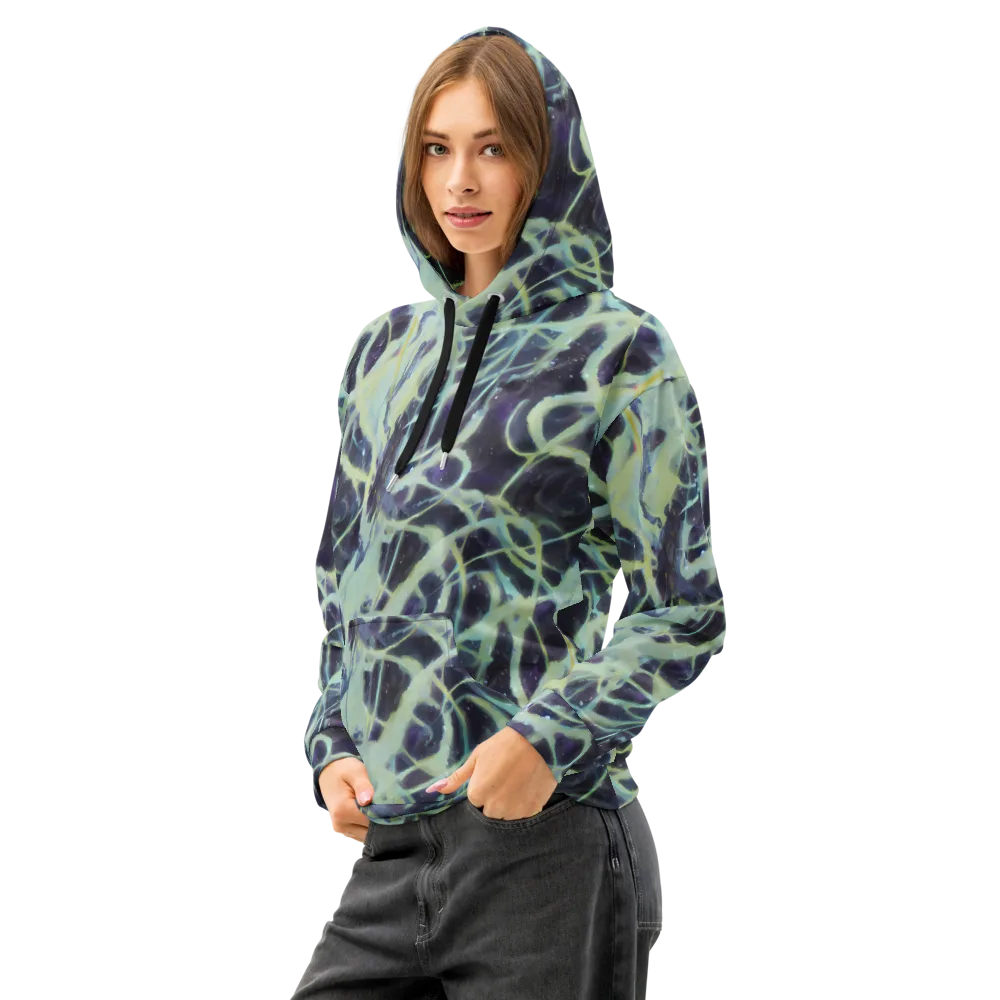 Lunar Cellscape on Cotton Hoodie — Left Front