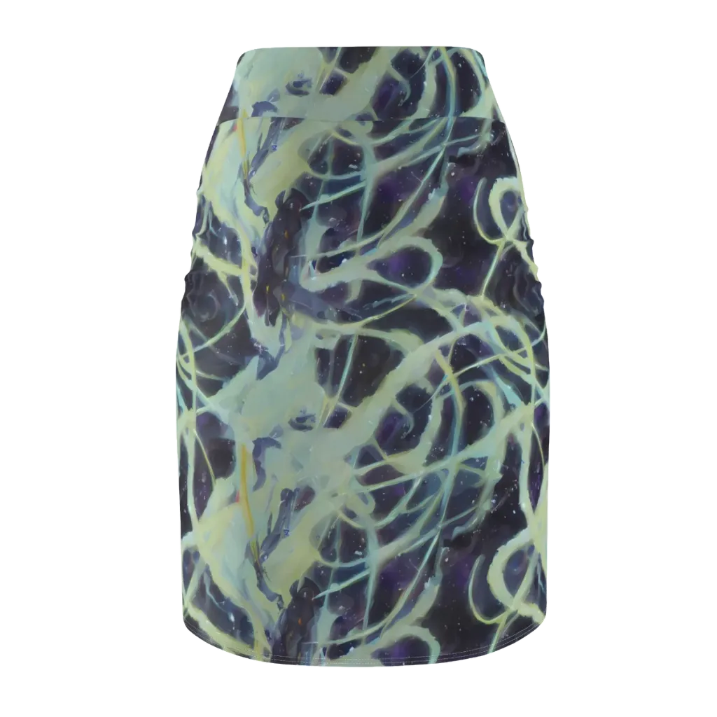 Lunar Cellscape on Pencil Skirt — Back