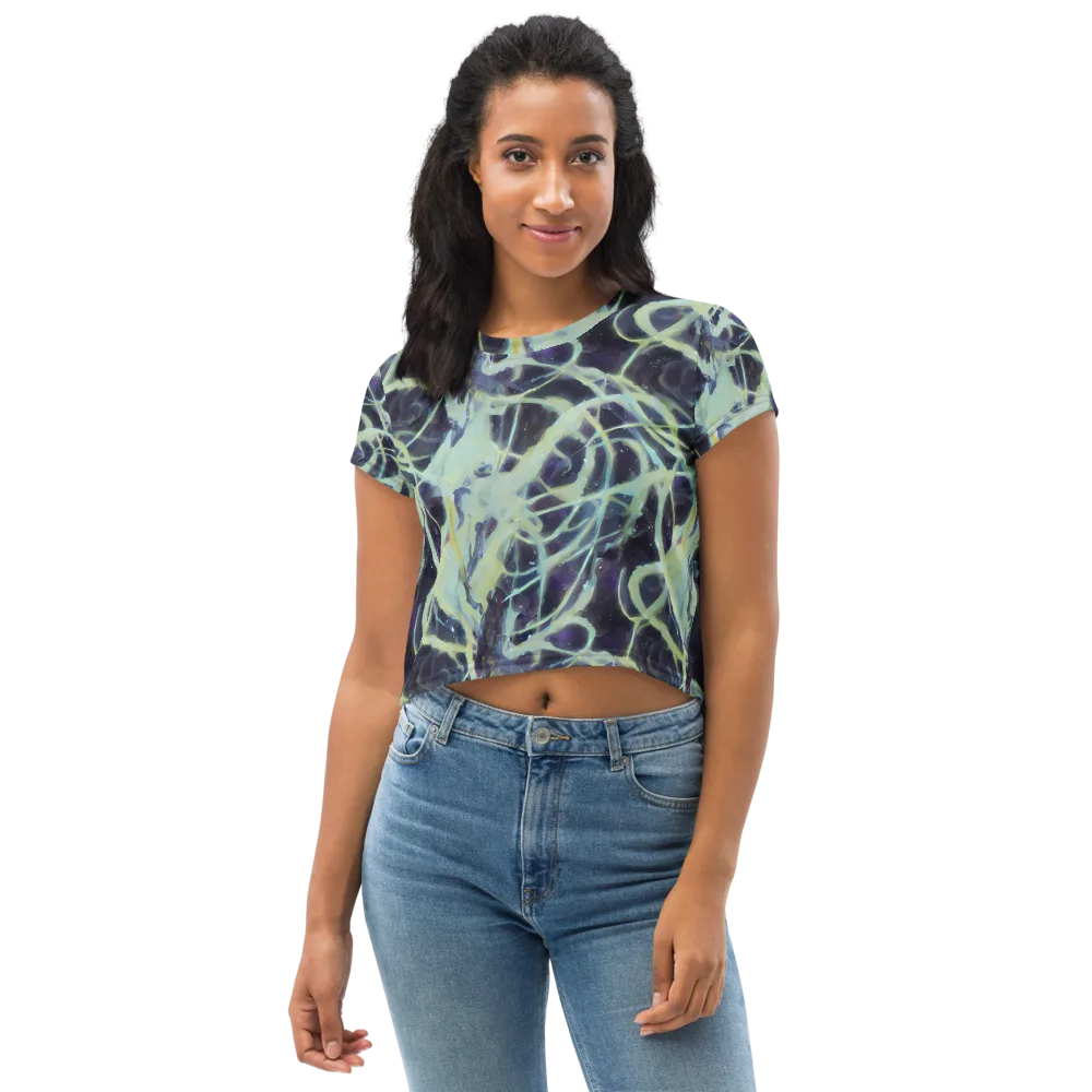 Lunar Cellscape on Crop Tee — Front