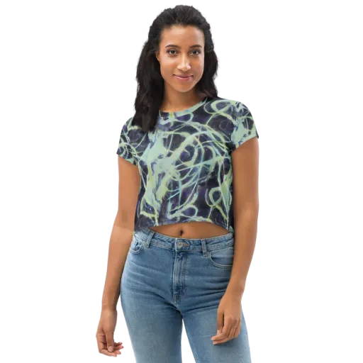 Lunar Cellscape on a Crop Tee