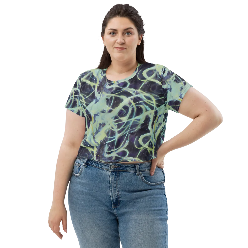 Lunar Cellscape on Crop Tee — Front