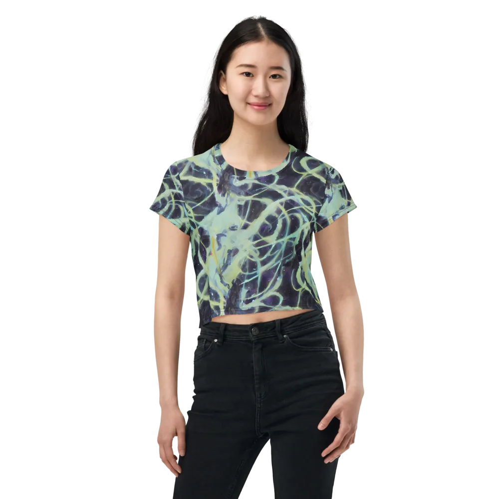 Lunar Cellscape on Crop Tee — Front