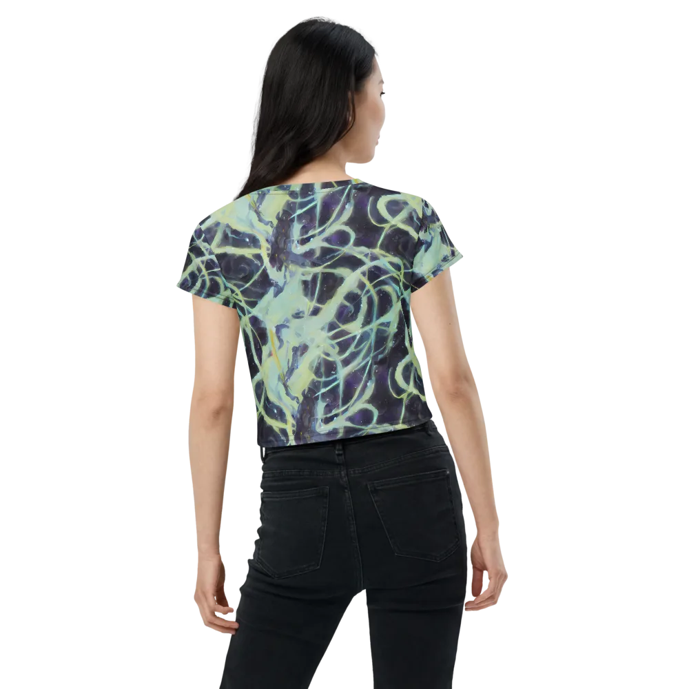 Lunar Cellscape on Crop Tee — Back