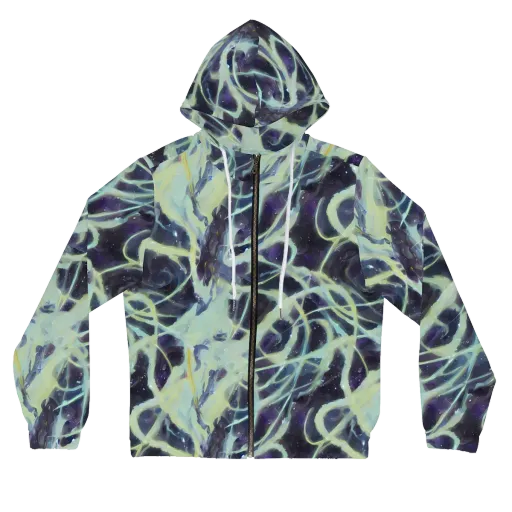 Lunar Cellscape on a Women's Full-Zip Hoodie