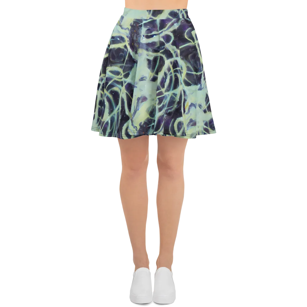 Lunar Cellscape on Skater Skirt — Front