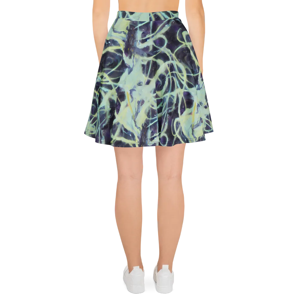 Lunar Cellscape on Skater Skirt — Back