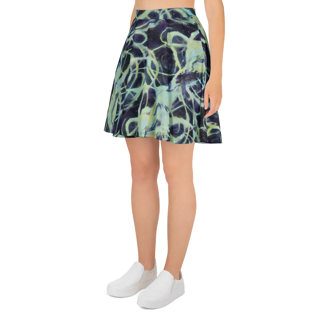 Lunar Cellscape on Skater Skirt — Left