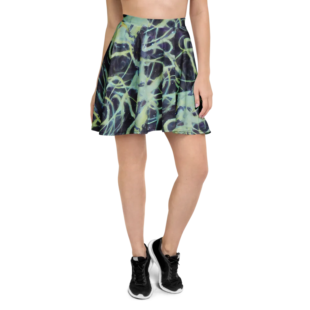 Lunar Cellscape on Skater Skirt — Front