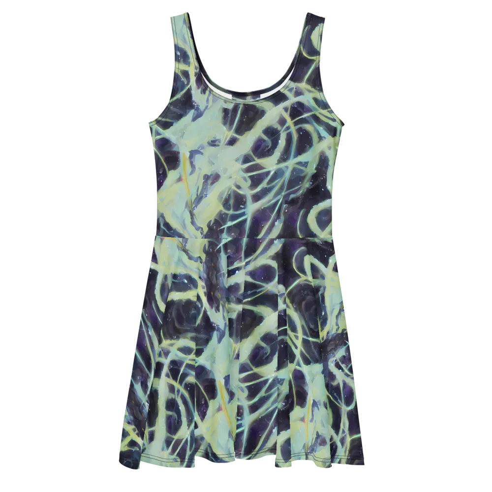 Lunar Cellscape on Skater Dress — Front