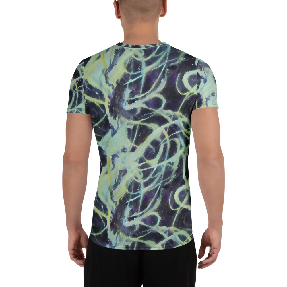 Lunar Cellscape on Men's Athletic T-Shirt — Back