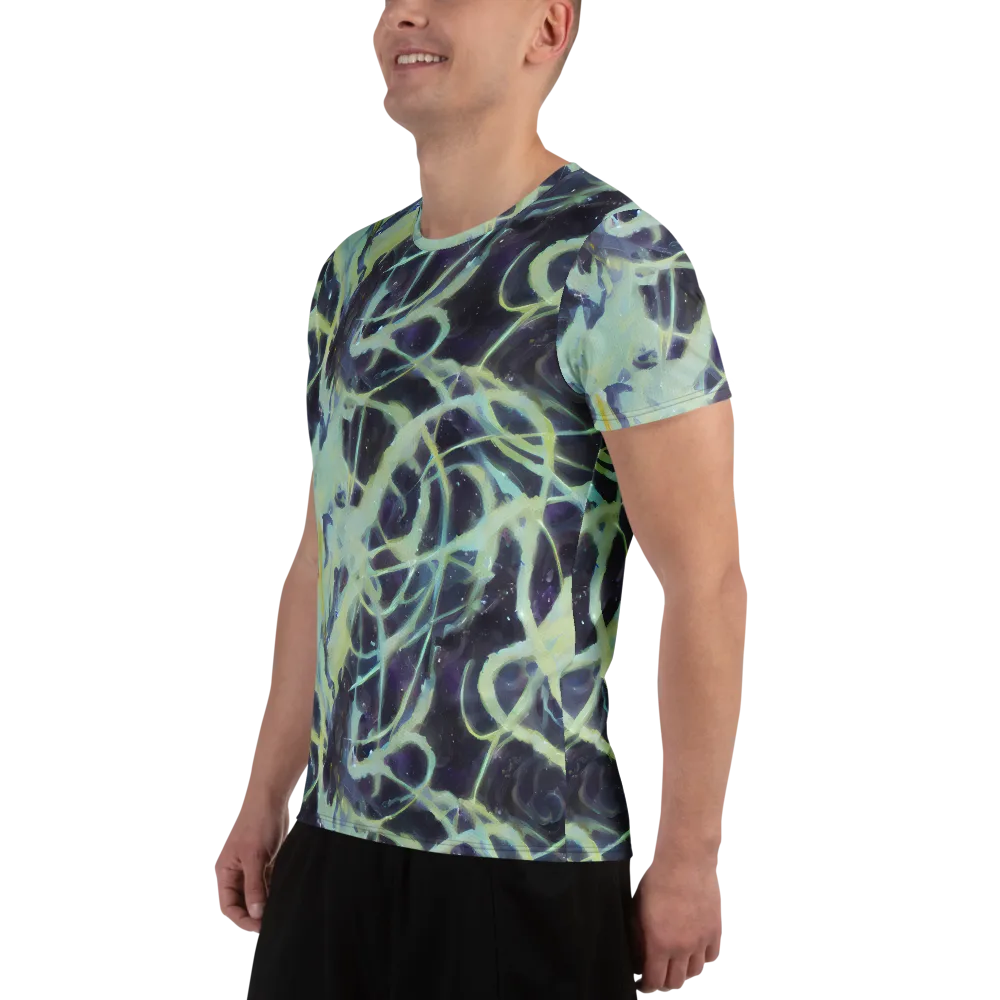 Lunar Cellscape on Men's Athletic T-Shirt — Left