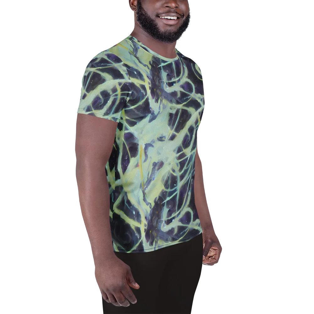 Lunar Cellscape on Men's Athletic T-Shirt — Right