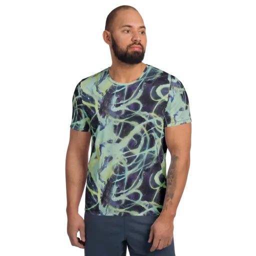 Lunar Cellscape on a Men's Athletic T-Shirt