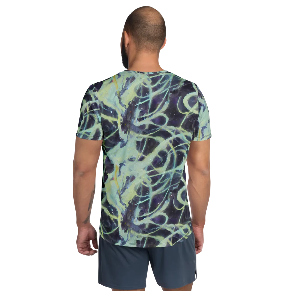 Lunar Cellscape on Men's Athletic T-Shirt — Back