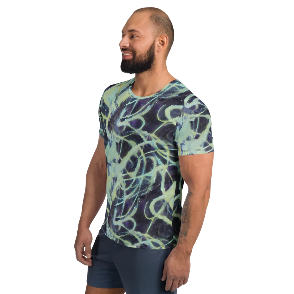 Lunar Cellscape on Men's Athletic T-Shirt — Left