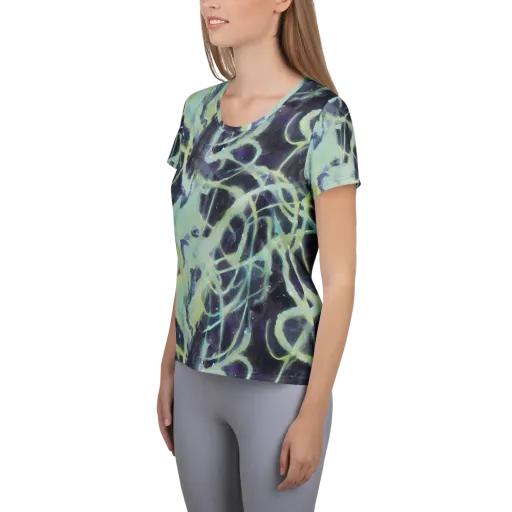 Lunar Cellscape on a Women's Athletic T-Shirt