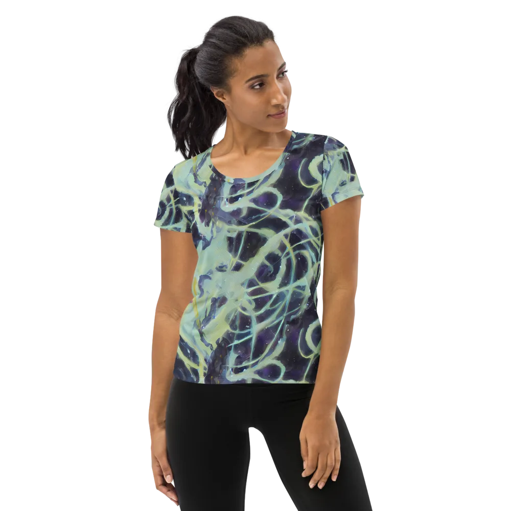 Lunar Cellscape on Women's Athletic T-Shirt — Front