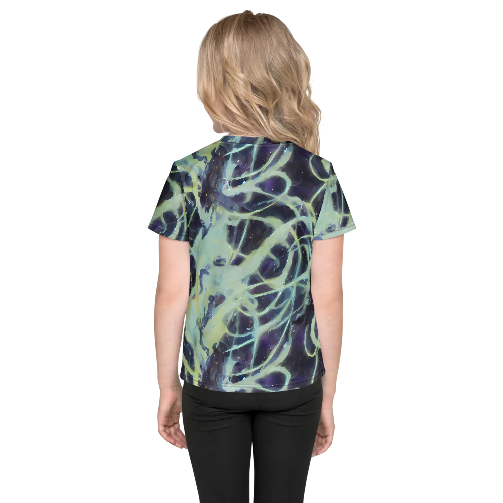 Lunar Cellscape on Kids Crew Neck T-Shirt — Back