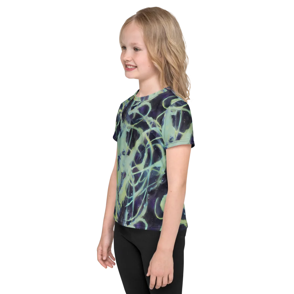 Lunar Cellscape on Kids Crew Neck T-Shirt — Left