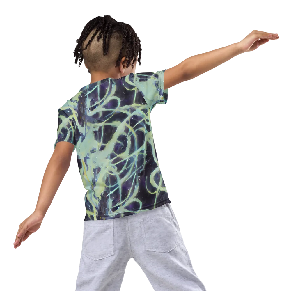Lunar Cellscape on Kids Crew Neck T-Shirt — Back