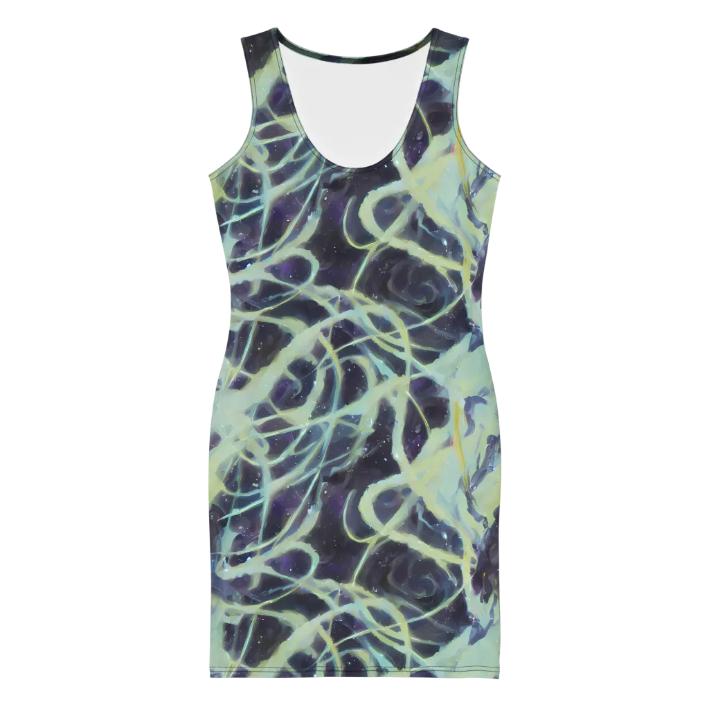 Lunar Cellscape on Bodycon Dress — Front